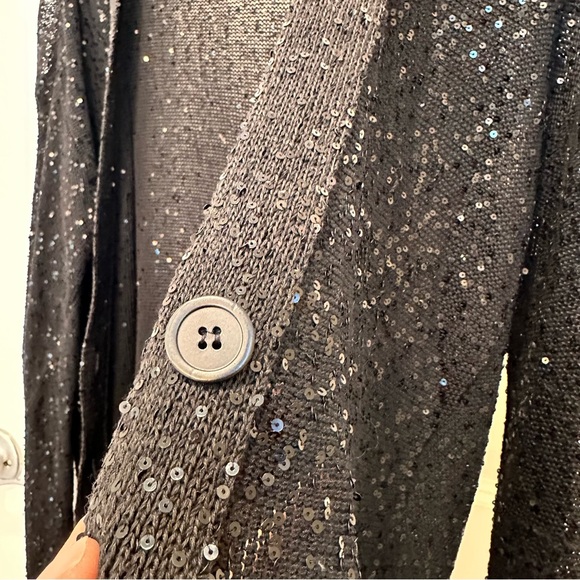 Made in Italy Stella McCarney Black Bling Bling Cardigan Size: US6 Spring - Picture 7 of 11
